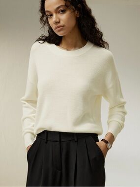 LILYSILK Ultra-Fine Merino Wool Crewneck Sweater